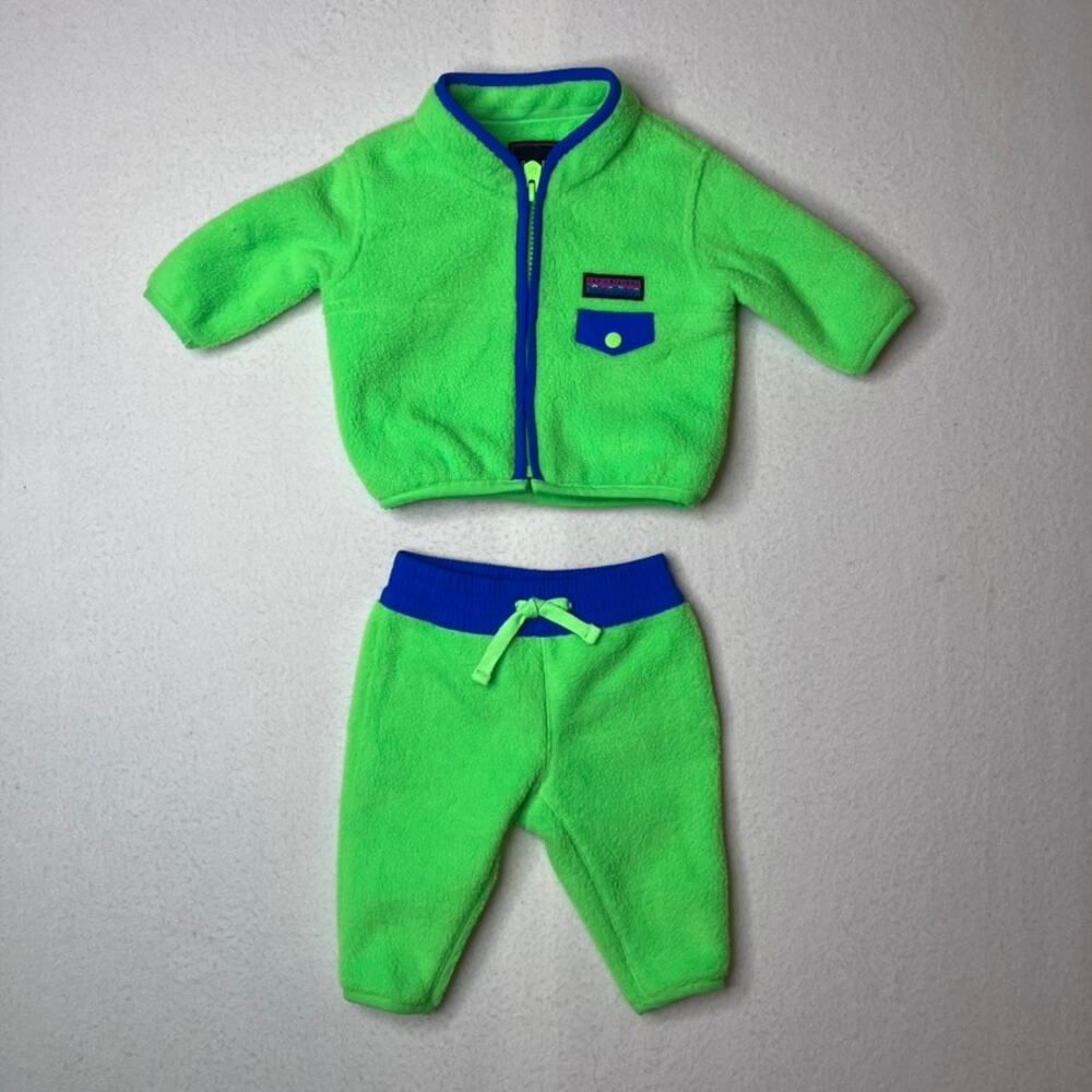 Gap Arctic Fleece Outfit 0-3m Neon Green Sweater Pants Set